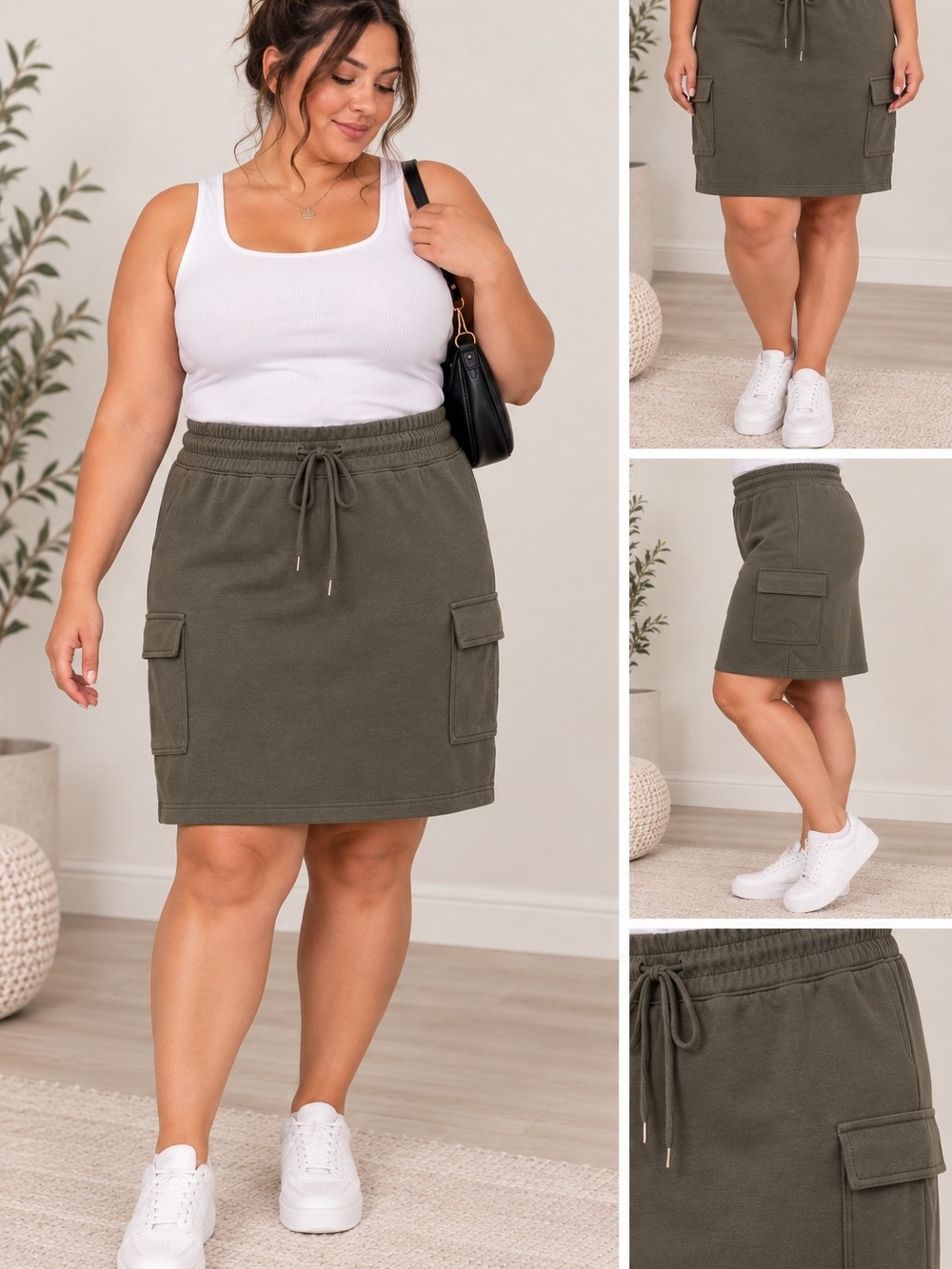 Lane Bryant Plus Size 2X Olive Green Cargo Skirt – NWT